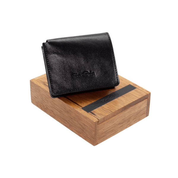 Slim Emma Leather Wallet- Black Color